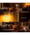 3W LED Bordlampe - Op/Ned, Magnetisk, Touch, Dæmpbar, 3i1, Hvid, Hus