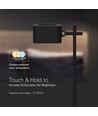 3W LED Bordlampe - Op/Ned, Magnetisk, Touch dæmpbar, 3i1, Sort, Hus