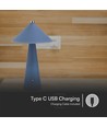3W genopladelig LED bordlampe, Blå - Touch dæmpbar, 3-i-1 CCT, 4000mAh batteri, inkl. lyskilde