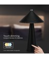 3W Bordlampe - LED Opladbar, Touch dæmpbar, 3i1, sort, hus