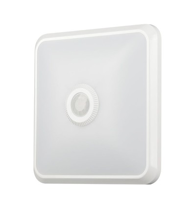 12W LED Dome - Lys med PIR Sensor, Samsung Chip, 3i1, Firekantet, Hvidt Hus