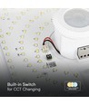 12W LED sensorlampe med Samsung Chip - 3-i-1 CCT, kvadratisk, hvid, 360° PIR sensor, IP20