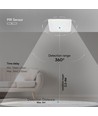 12W LED sensorlampe med Samsung Chip - 3-i-1 CCT, kvadratisk, hvid, 360° PIR sensor, IP20