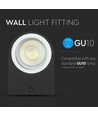 2-vejs væglampe GU10 - rund, sort, aluminium, IP44