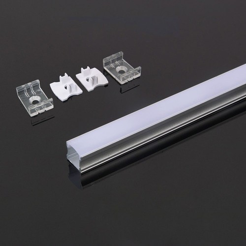 Monteringssæt med Diffuser til LED-stribe - 2000x17.2x14.44mm, Sølv