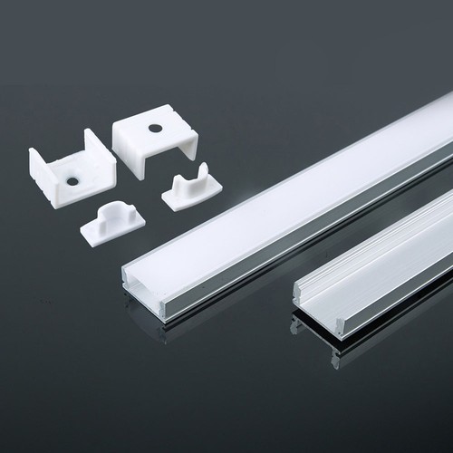 Monteringssæt LED-strip - Overflade 2000x17.4x7mm, Sølv