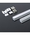 Monteringssæt med Diffusor - LED-Strip, 2000x17,4x12,1mm, Sølv