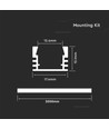 Monteringssæt med Diffusor - LED-Strip, 2000x17,4x12,1mm, Sølv
