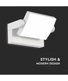 17W LED Væglampe, justerbar vinkel - 3000K, Hvidt Hus, IP65