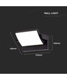VT-792 LED Væglampe 17W - 4000K, sort hus, IP65