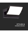 VT-792 LED Væglampe 17W - 4000K, sort hus, IP65