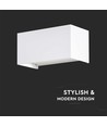 24W Væglampe - LED, 3000K, Hvid, Hus