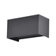 24W LED udendørs væglampe - IP65, sort, op/ned lys, 4000K, 2720lm, 20x10x10 cm