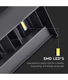 24W LED Væglampe - 3000K, Sort hus