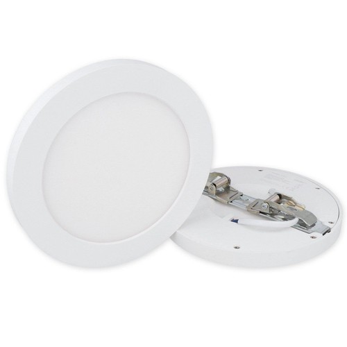 Outlet: Easy Fix Rund LED Panel Lampe 12W i 2700K Til Indbyg/Påbyg i Hvid