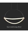 12W Hænge Pendel Lampe - LED, 400mm, 3000K, Sort Hus