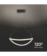 12W hængende pendel lys - LED, 400mm, 4000K, sort hus