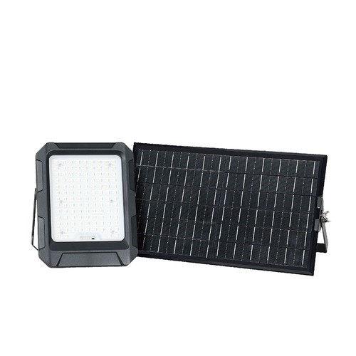 15W LED solcelle projektør med solpanel - 4000K, 3.7V, IP65, inkl. fjernbetjening, arbejdslampe, udendørs