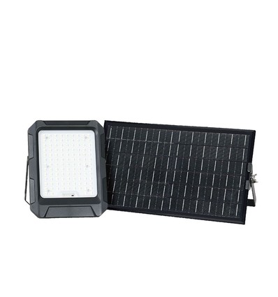 15W Solcellepanel med projektør - 4000K, med fjernbetjening, IP65