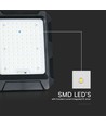 15W LED solcelle projektør med solpanel - 4000K, 3.7V, IP65, inkl. fjernbetjening, arbejdslampe, udendørs