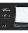 15W LED solcelle projektør med solpanel - 4000K, 3.7V, IP65, inkl. fjernbetjening, arbejdslampe, udendørs