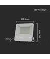 100W projektør - Samsung chip, 1m ledning, 6500K, sort hus, grå matteret glas