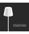 1,5W LED bordlampe, touch dæmpbar - 5V, IP54, 3000K, sand hvid, trådløs opladning, genopladelig