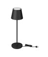 1,5W LED bordlampe, genopladelig - 3000K, IP54, touch dæmpbar, sand sort, inkl. trådløs opladning