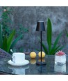 1,5W LED bordlampe, genopladelig - 3000K, IP54, touch dæmpbar, sand sort, inkl. trådløs opladning