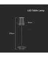 1,5W LED bordlampe, genopladelig - 3000K, IP54, touch dæmpbar, sand sort, inkl. trådløs opladning