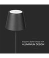 1.5W LED Bordlampe - Berørings-Dæmpbar, 3000K, IP54, Sand Sort, Hus