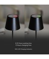 1,5W LED bordlampe, genopladelig - 3000K, IP54, touch dæmpbar, sand sort, inkl. trådløs opladning