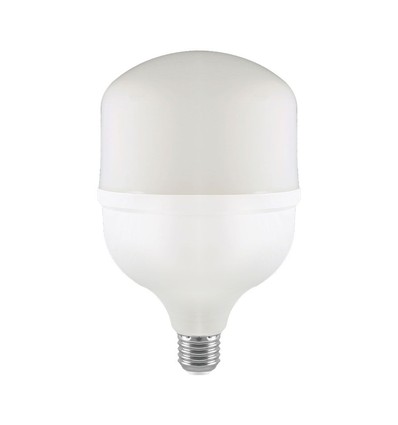 E27 60W T160 LED pære - 6600lm, 6500K, inkl. E40 adapter, hvid plast