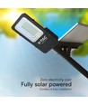 50W Hybrid LED gadelampe med solcelle - 4000lm, IP65, 4000K, 50.000mAh batteri