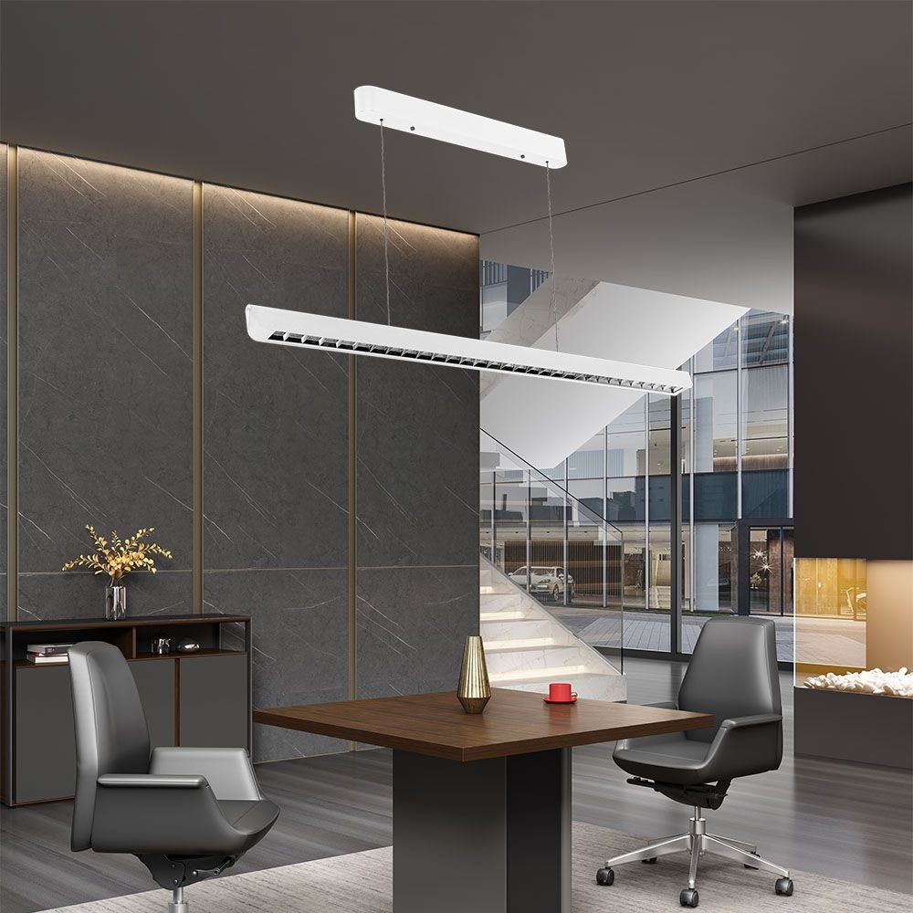 36W LED lysskinne til ophæng - 3-i-1 CCT, Samsung LED, 120cm, sort/hvid, inkl. wireophæng - Kulør : 3-i-1