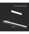 36W LED lineær hængelampe - Samsung-linse type 3I1, hvid