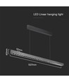36W LED lineært hængende suspensionslys - Samsung-linse type 3I1, mat grå