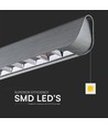 36W LED lineært hængende suspensionslys - Samsung-linse type 3I1, mat grå