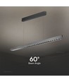 36W LED lineært hængende suspensionslys - Samsung-linse type 3I1, mat grå