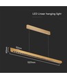 36W LED Hængelampe - Lineær, Ophæng, Samsung-Linse Type 3I1, Guld