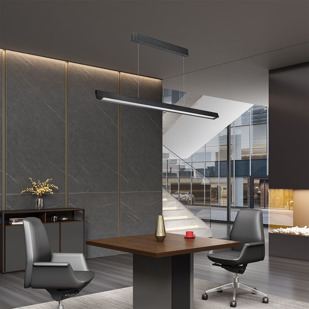 36W LED lineært pendelarmatur - CCT, sort, 2880lm, inkl. wireophæng - Kulør : 3-i-1