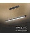 36W LED Lineært Hængende Suspensionslys - Samsung, Diff. Pladetype 3i1, Sort