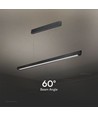 36W LED Lineært Hængende Suspensionslys - Samsung, Diff. Pladetype 3i1, Sort