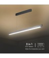 36W LED lineært pendel armatur, 3IN1 CCT - 2880lm, mat grå, Samsung LED, inkl. wireophæng