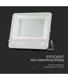 200W projektør - Samsung chip, 1m ledning, 4000K, sort hus, grå matteret glas, IP65