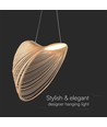 LED Designer Pendel Lampe - 3000K, Træfarve, Hus
