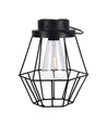 LED solcellelampe - 2700K, metal+sort hus
