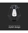 LED solcellelampe - 2700K, metal+sort hus