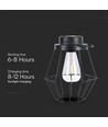 Hængende solcelle LED lanterne, 0,5W - Sort metal, vintage design, 2700K, IP44, 1.2V genopladelig, m. hank