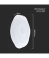 LED designer kuppelloftslampe - 30W/60W/30W, fjernbetjening, dæmpbar, blomme blomst dækstel